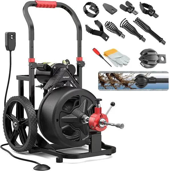 Populo 100ft Electric Drain Snake