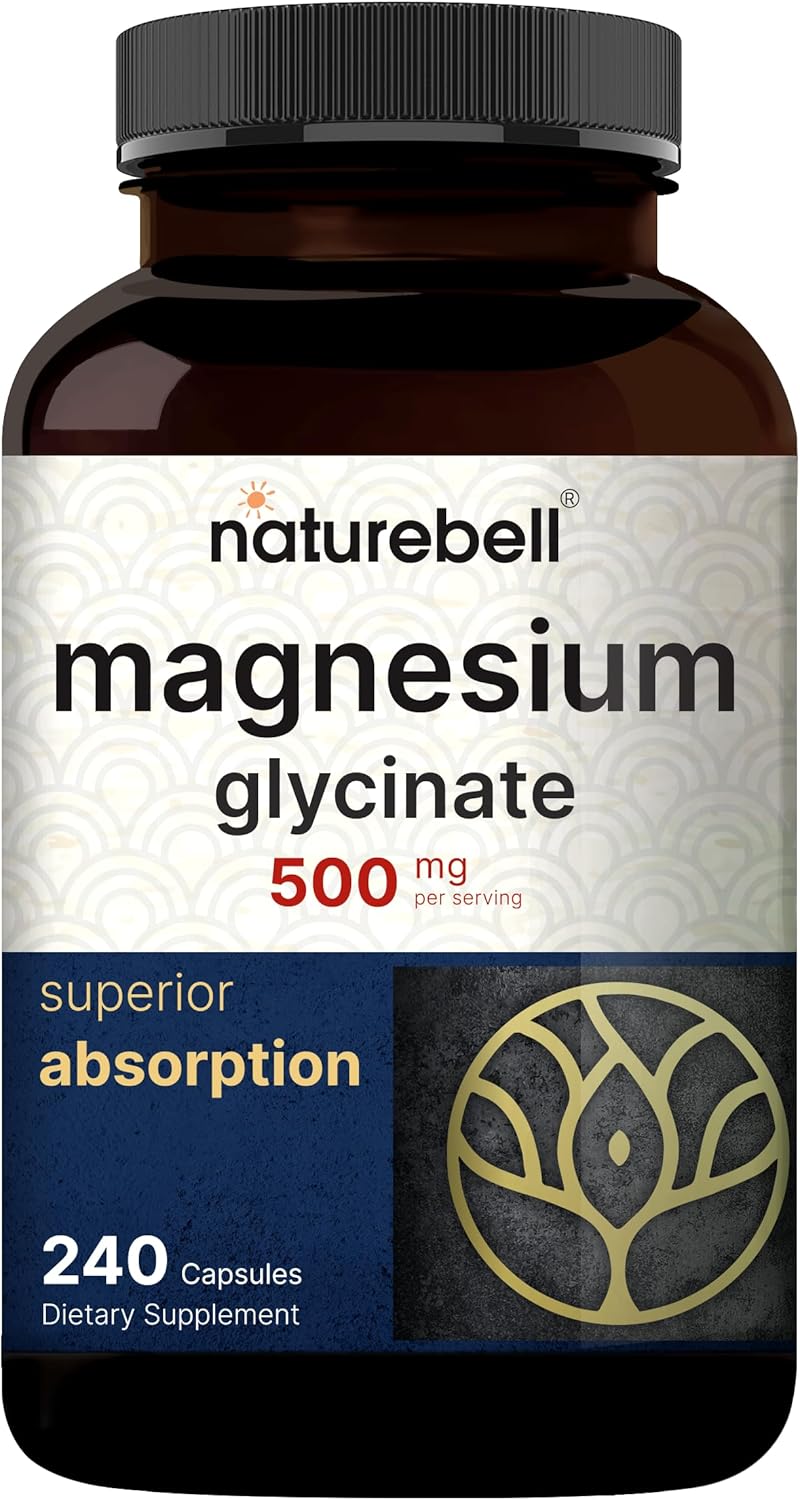 NatureBell Magnesium Glycinate Capsules 500mg | 240 Count